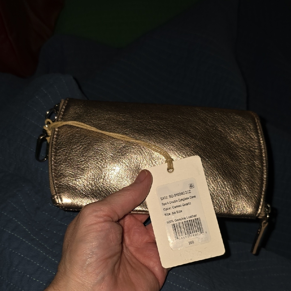 Metallic Gold Leather Clutch